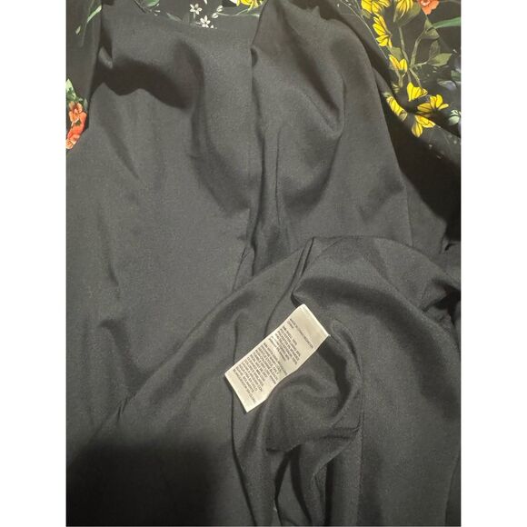 Chico’s floral black blazer ruched sleeve open front (1) U.S 8 - Picture 5 of 11